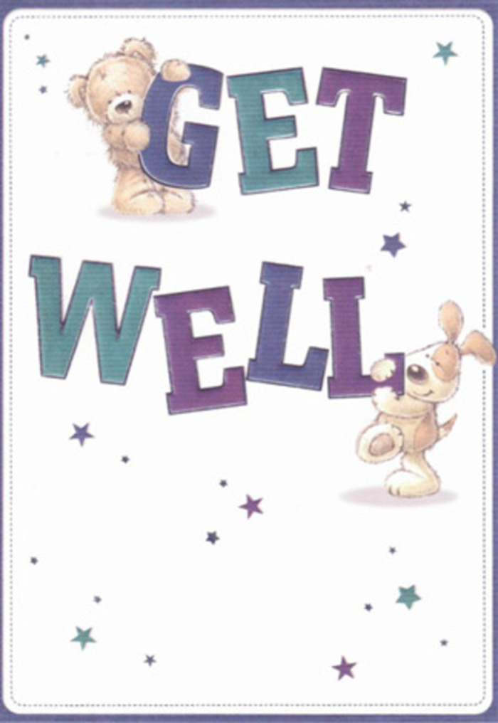 This inviting get well card captures the very soul of Tunbridge Wells care: a gentle bear and an eager puppy share centre stage, their expressions open and uplifting, infusing the whole scene with a sense of childlike reassurance. Playful bursts of starlight wander among their paws, as if scattering well wishes from the outdoor gardens and flower stalls along Mount Pleasant Road. The hand-lettered 'Get Well' is drawn in grand, softly shaded letters of purple and aqua, a confident foundation for these lovable friends and a nod to the colourful bouquets so often sent by local Tunbridge Wells florists. Rich texture brings the fluffy-soft fur of the bear and the pup's velvety ears almost within reach, adding tactile delight. There's a palpable cheerfulness, reminiscent of a well-crafted bouquet-where every stem, every petal, is placed just so to soothe and renew. As the card's scene unfolds, you can imagine pairing this artistic greeting with a fresh delivery from Flower Delivery Tunbridge Wells, multiplying the comfort sent to loved ones in the heart of the town. Buoyant and full of possibility, this card and its design promise gentle encouragement, sending a message as comforting as a cup of tea on a drizzly day.